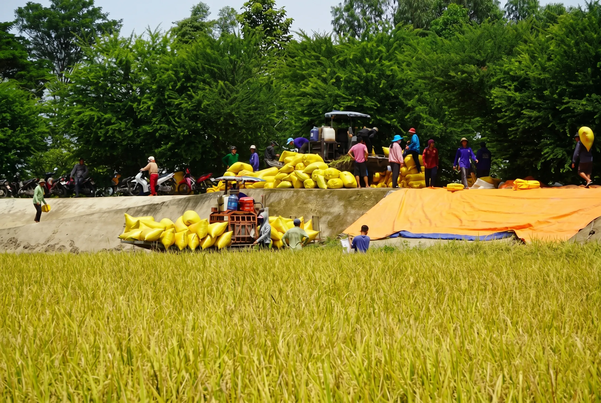 Quá trình thu hoạch lúa hè thu và những bước thực hiện chính