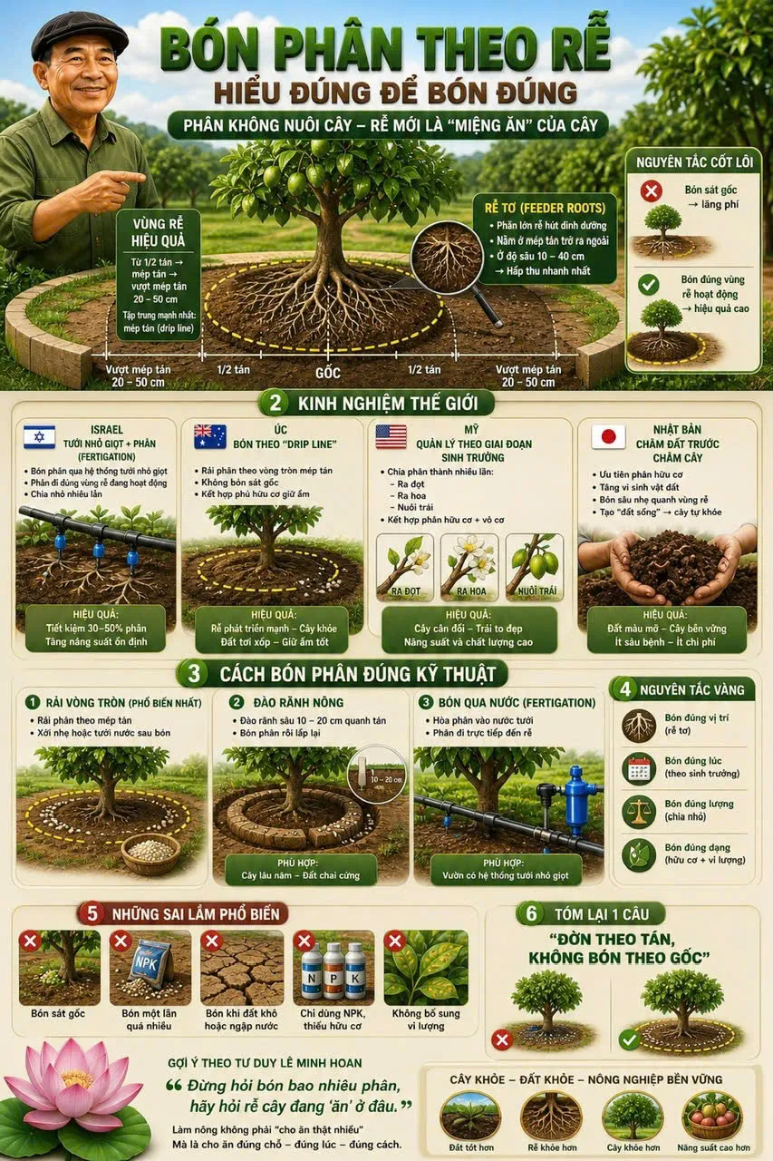 Bón phân theo rễ